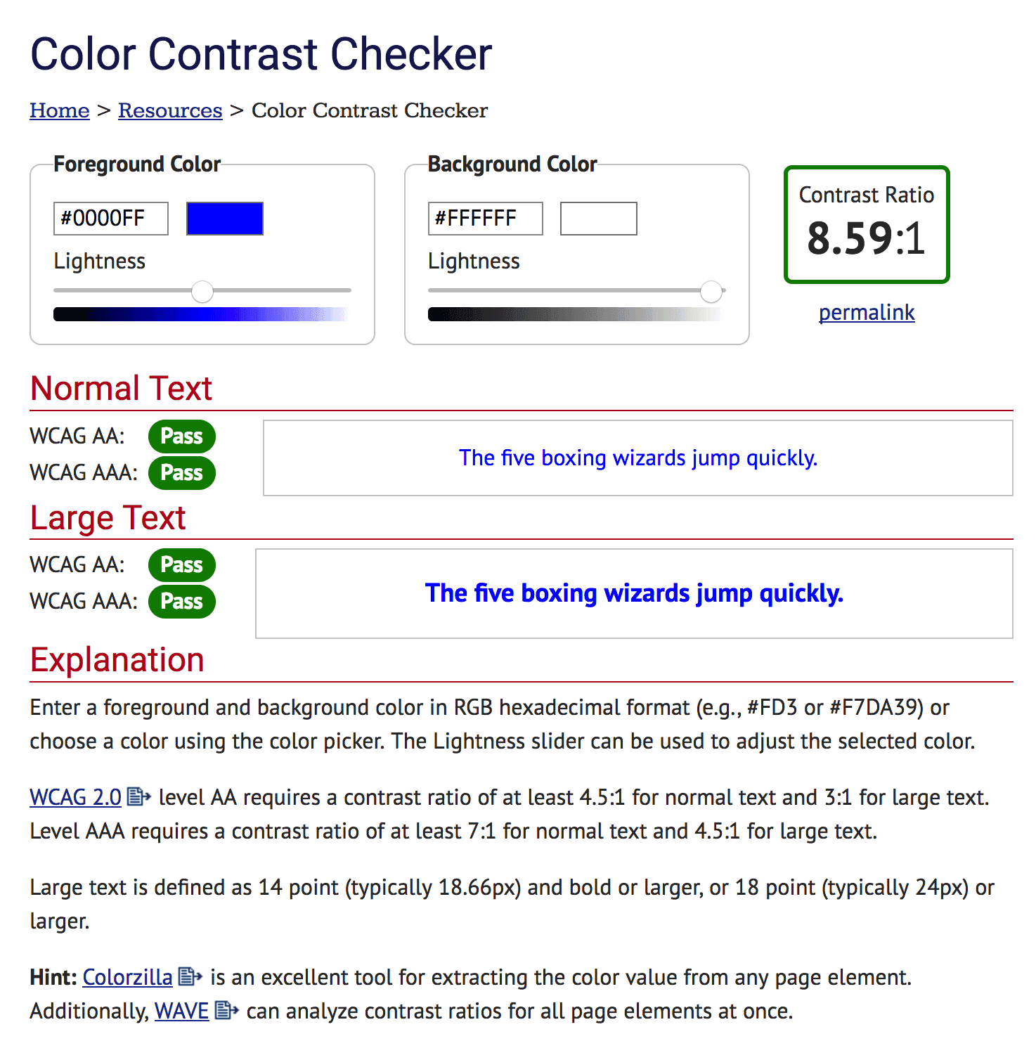 Contrast Checking