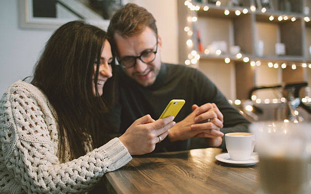 Couple Sharing a Moment at a Café