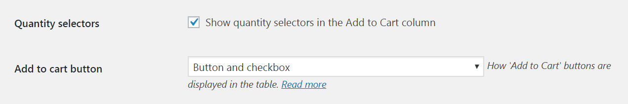 WooCommerce Product Table Add to Cart