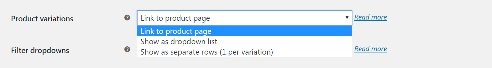 WooCommerce Product Table Variations