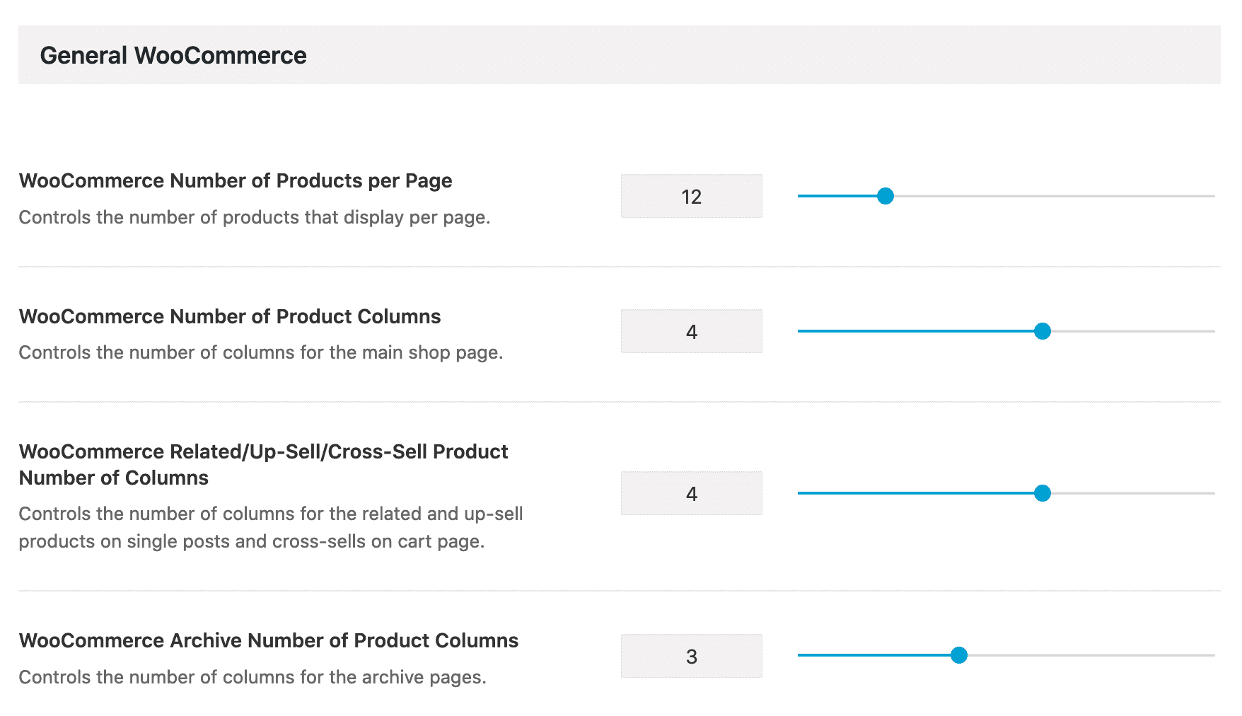 Avada WooCommerce Settings