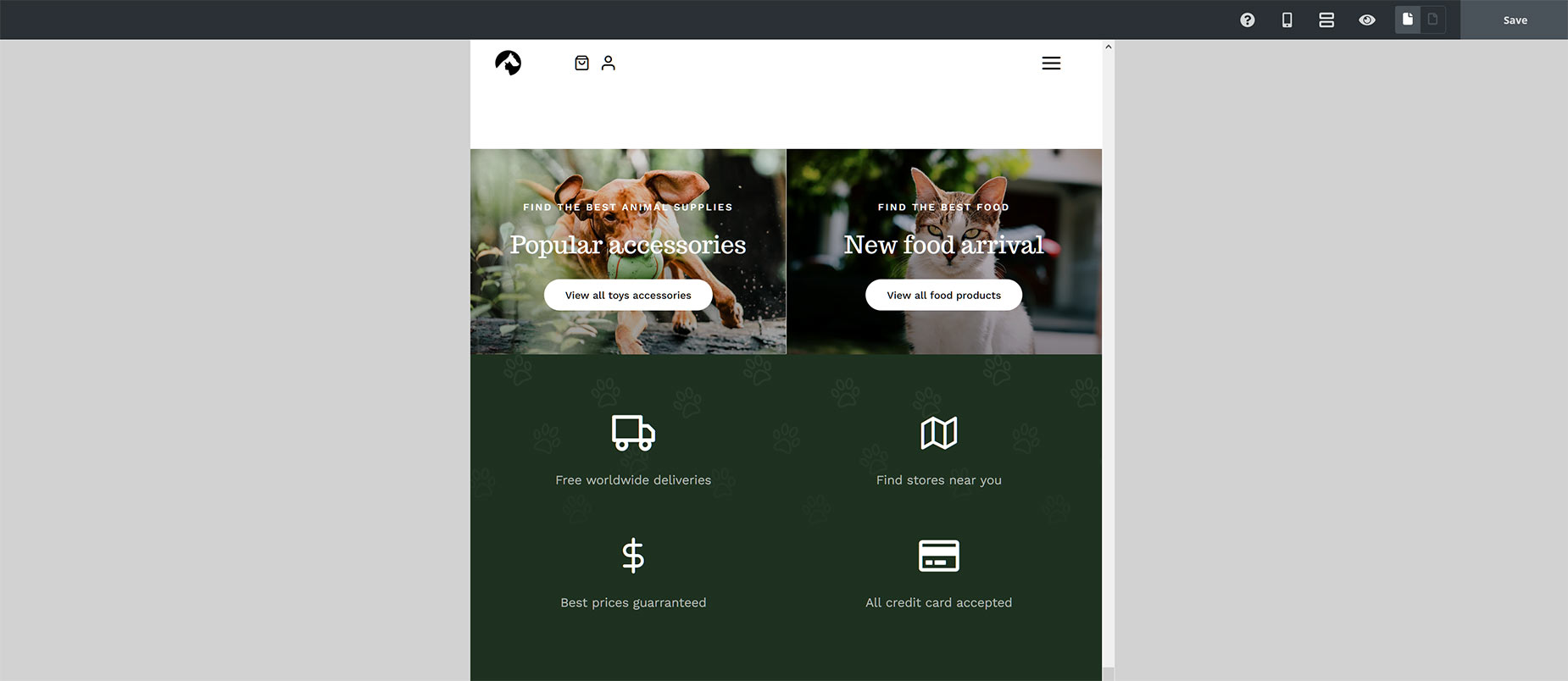Column Size > Example 2 > Small Screen View