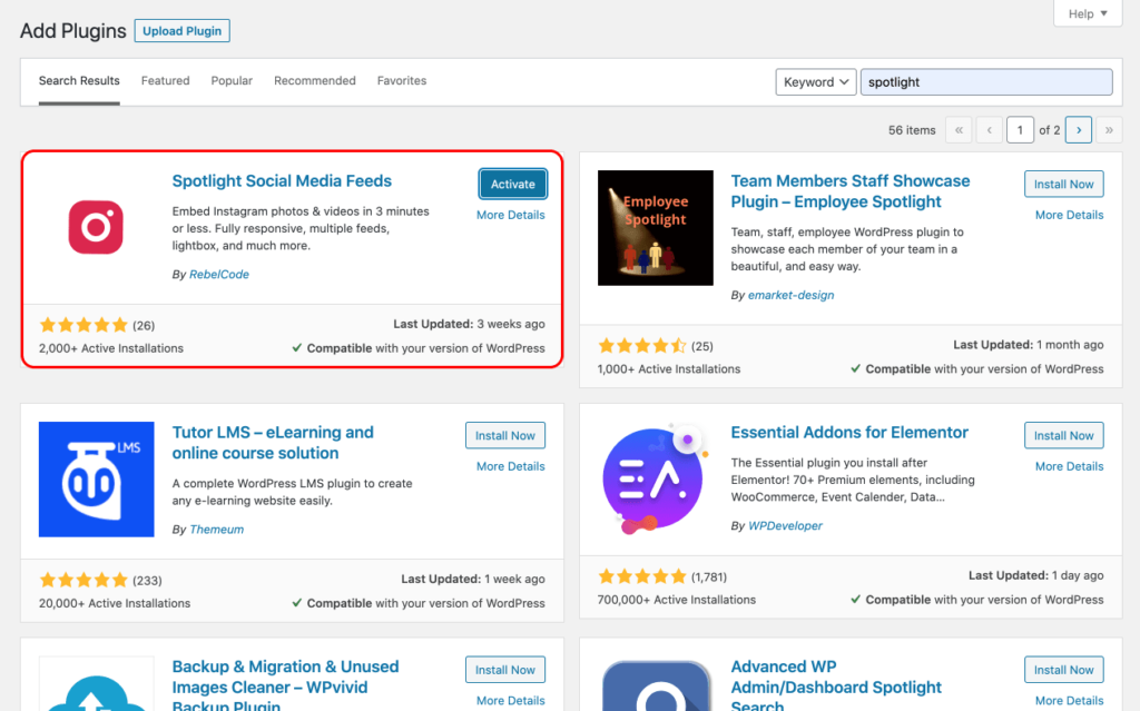 Spotlight Instagram Feeds Plugin
