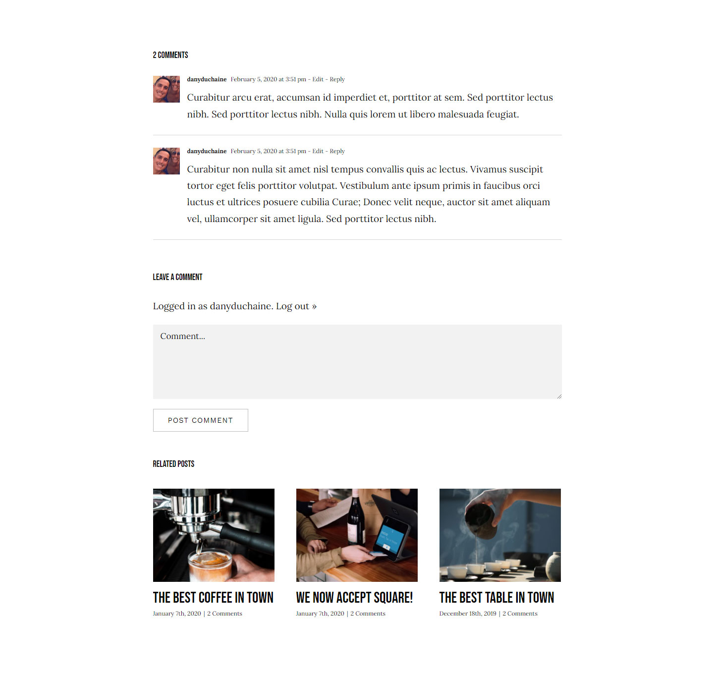 Avada Comments Element Mockup 1