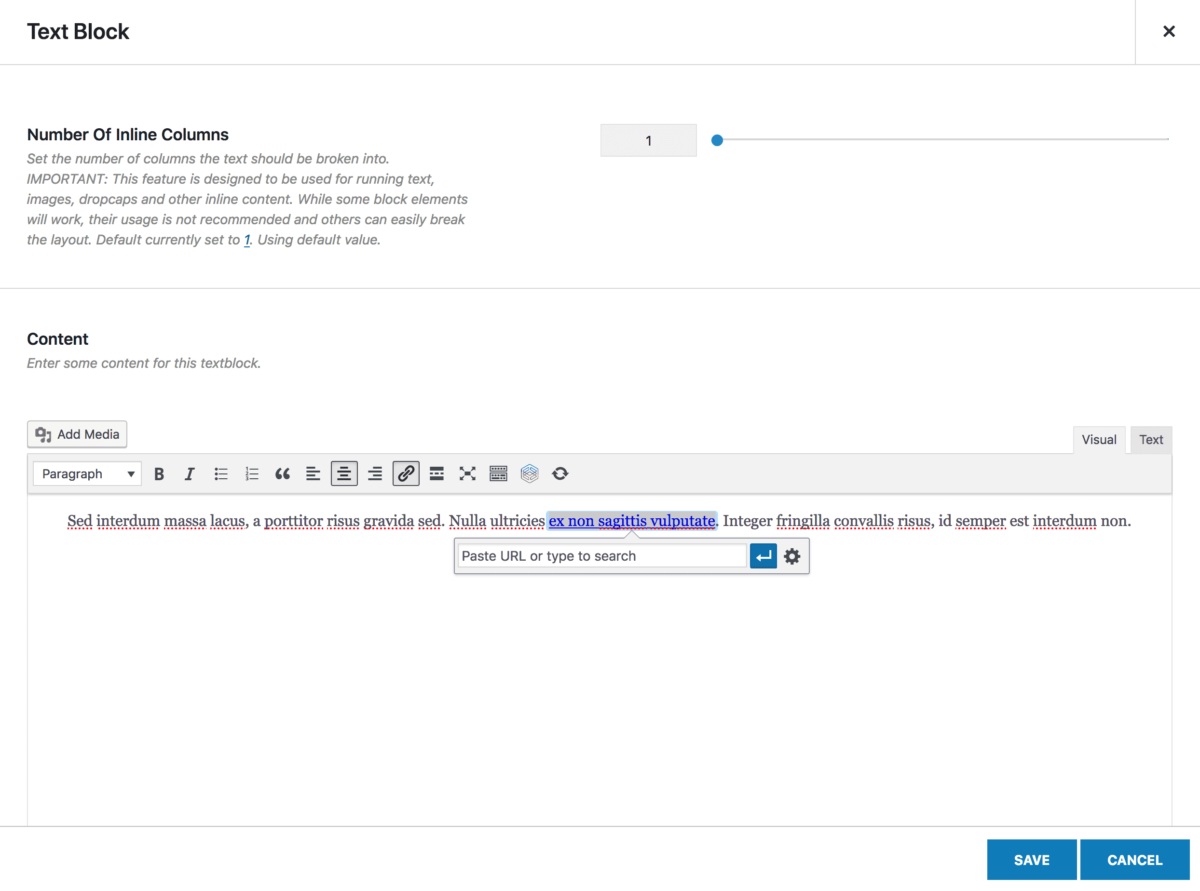 WordPress Add Text Link