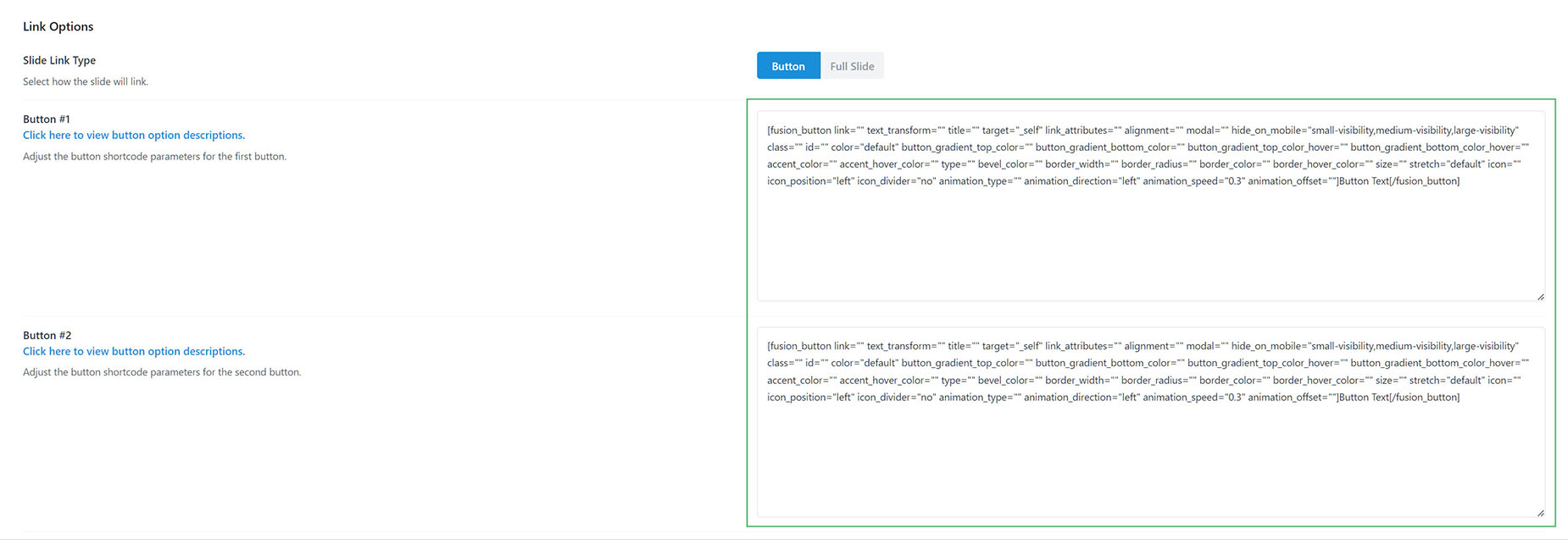 Avada Sliders > Button Links