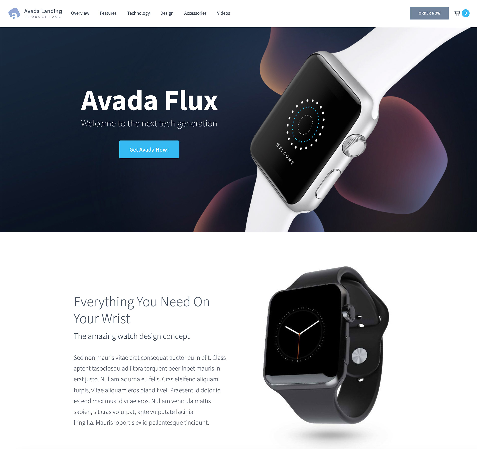 Avada Landing Product
