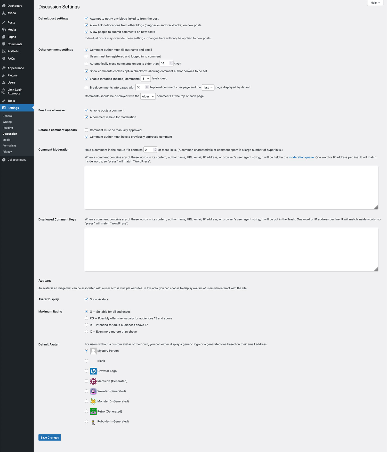 WordPress Discussion Settings