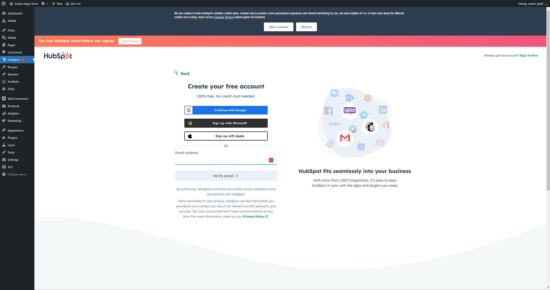 HubSpot > Login